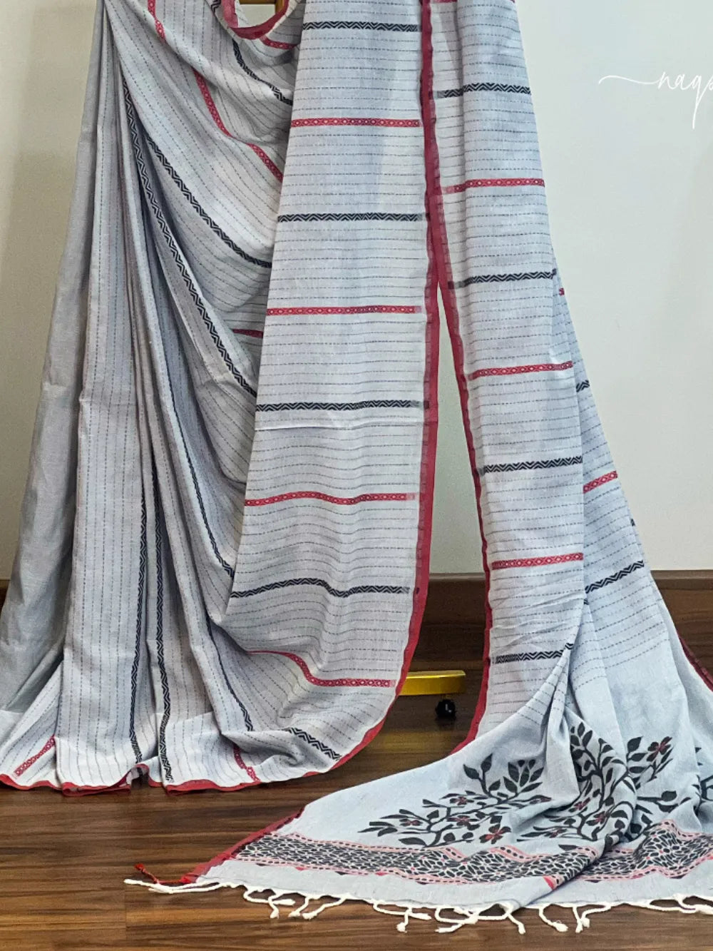 Grey Handloom Cotton Saree