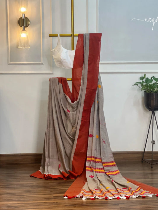 Light Brown Cotton Saree