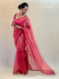 Soft Light Peach Organza Saree