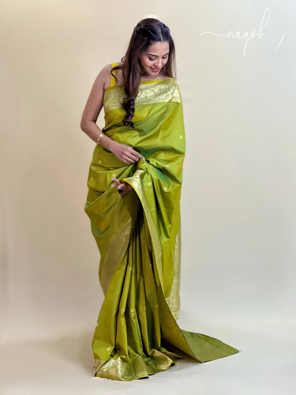 Katan Silk Dual Tone Green Saree