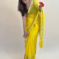 Yellow Gold Border Georgette Saree