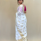 White Gold Border Georgette Saree