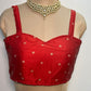 Silk Red Sleeveless Blouse