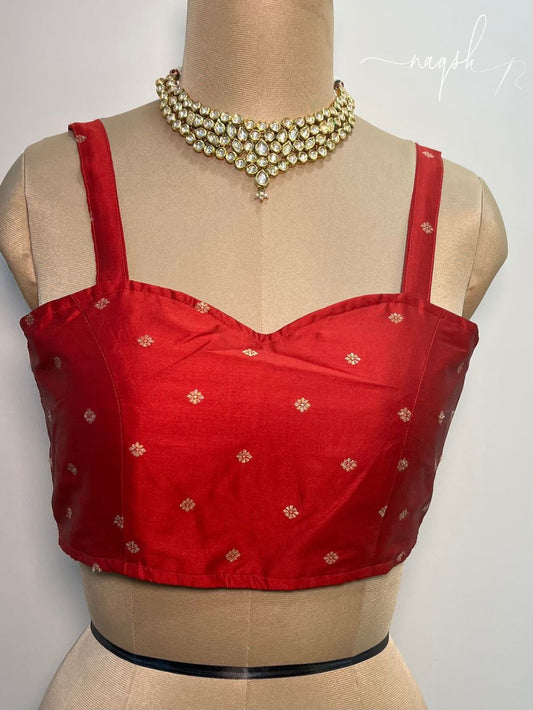 Silk Red Sleeveless Blouse