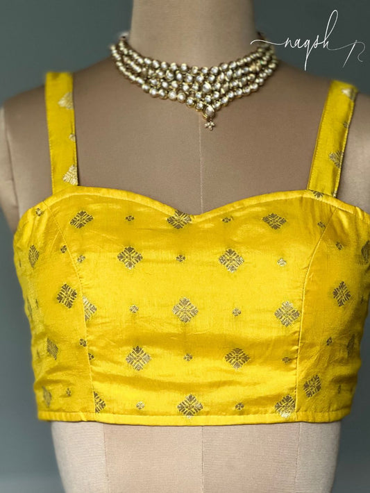 Silk Yellow Sleeveless Blouse