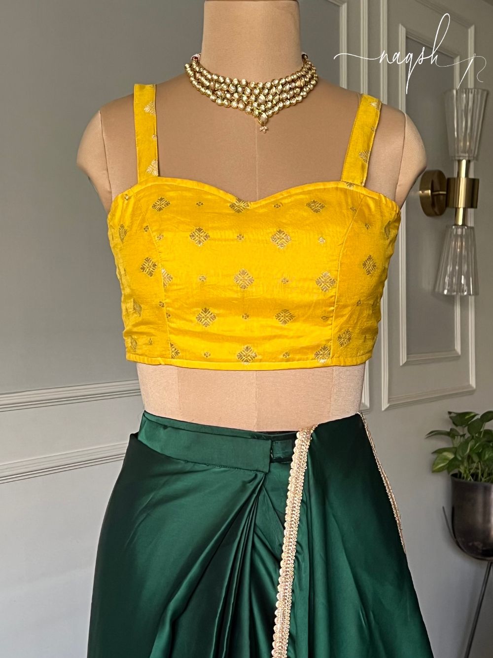 Silk Yellow Sleeveless Blouse