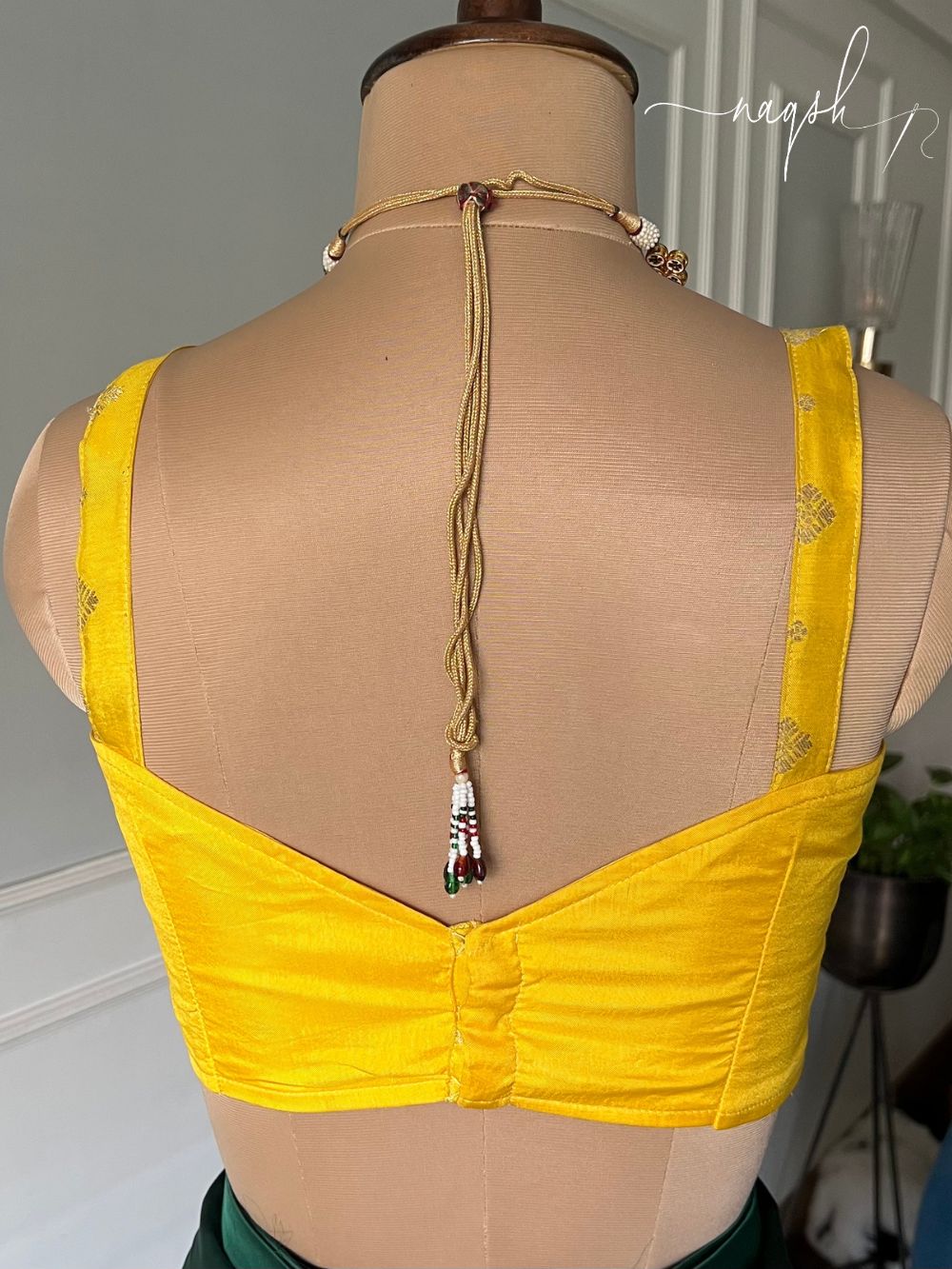 Silk Yellow Sleeveless Blouse