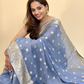 Bluish Grey Georgette Saree