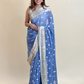 Bluish Grey Georgette Saree