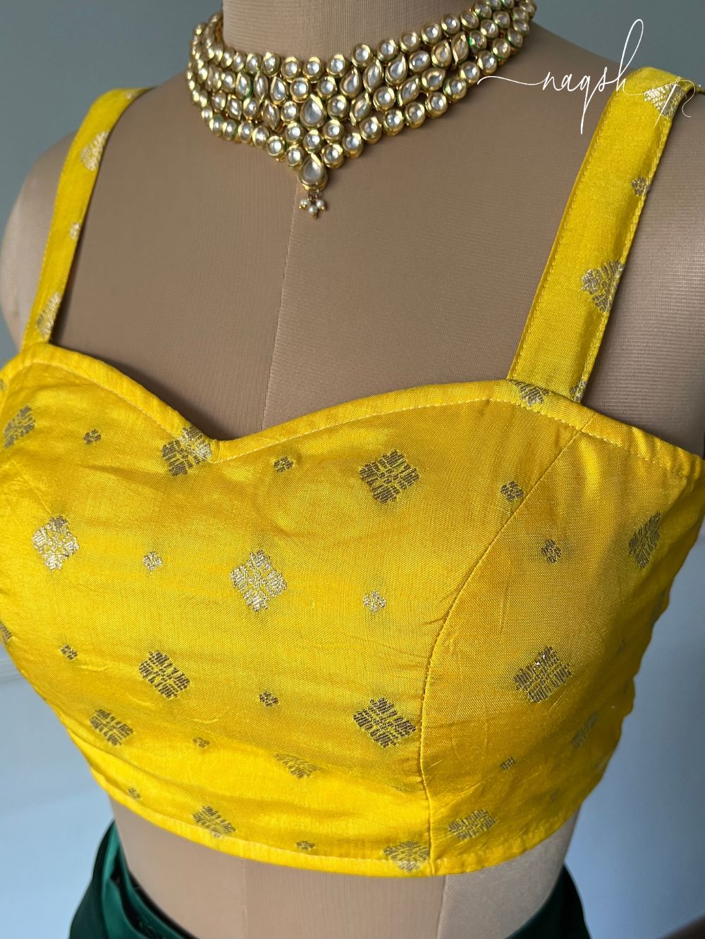 Silk Yellow Sleeveless Blouse