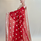 Red with Gold Border Georgette Saree