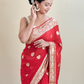 Red with Gold Border Georgette Saree