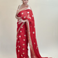 Red with Gold Border Georgette Saree