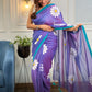 Purple Mul Cotton Saree