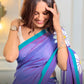 Purple Mul Cotton Saree