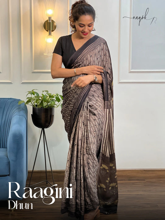 Raagini Dhun Ajrakh Modal Saree