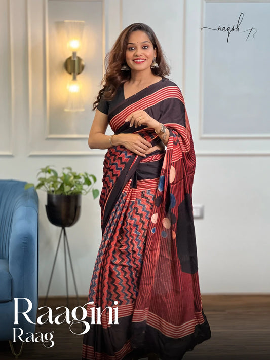 Raagini Raag Ajrakh Modal Saree