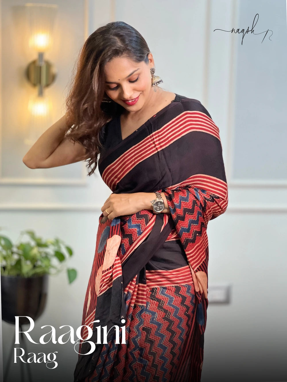 Raagini Raag Ajrakh Modal Saree