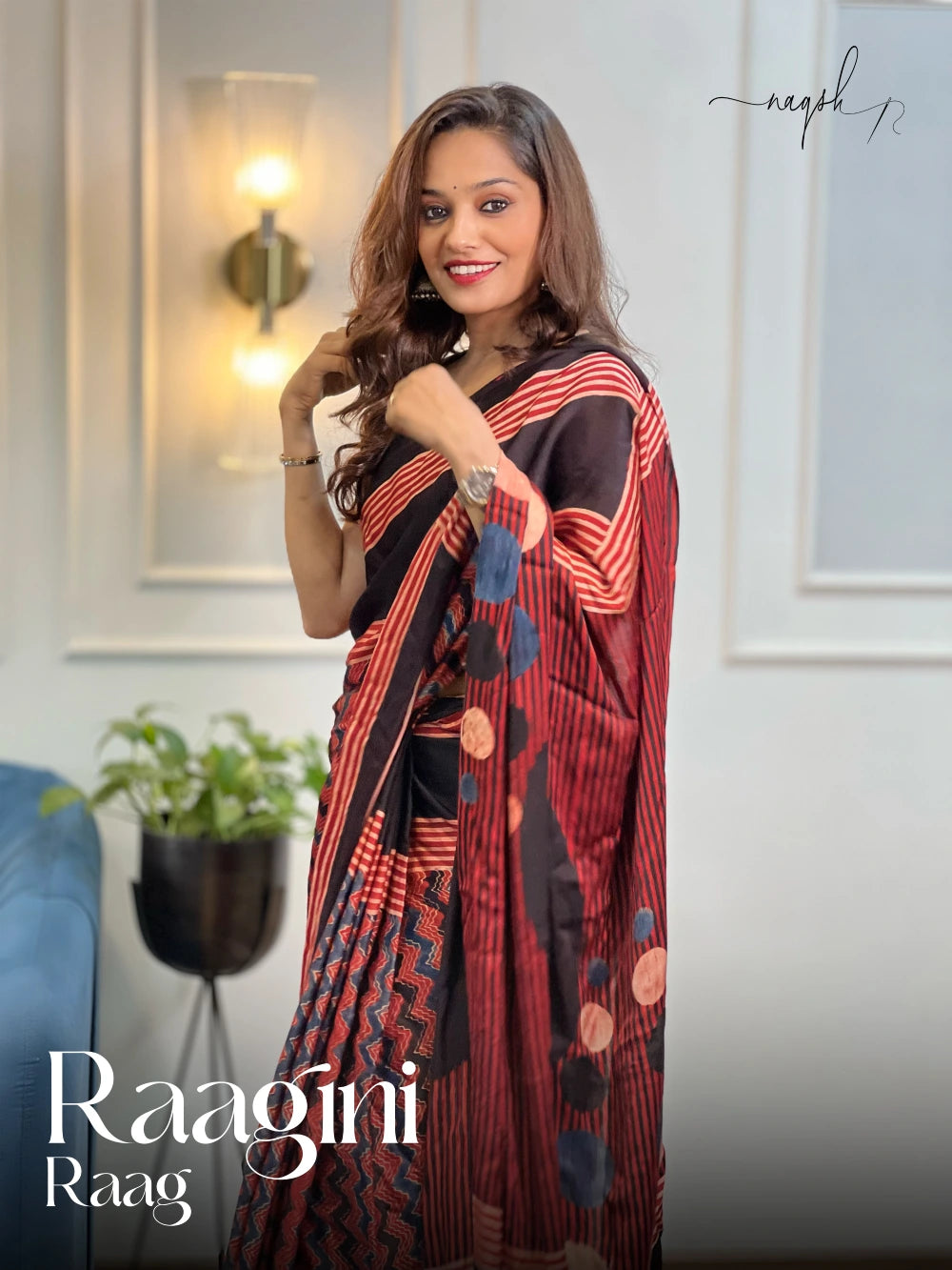 Raagini Raag Ajrakh Modal Saree