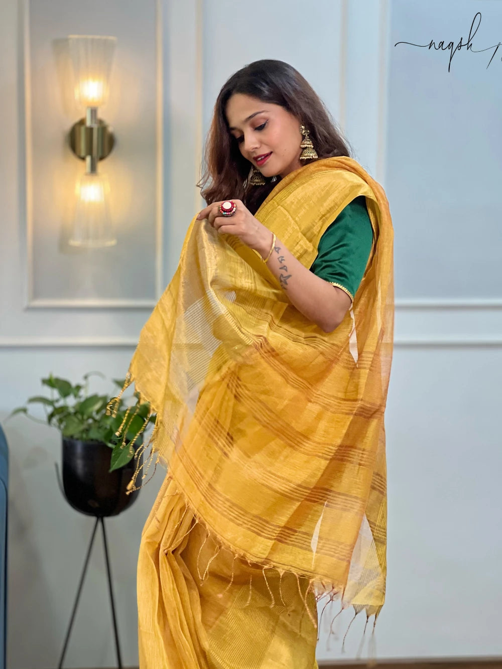 Yellow Tissue Saree