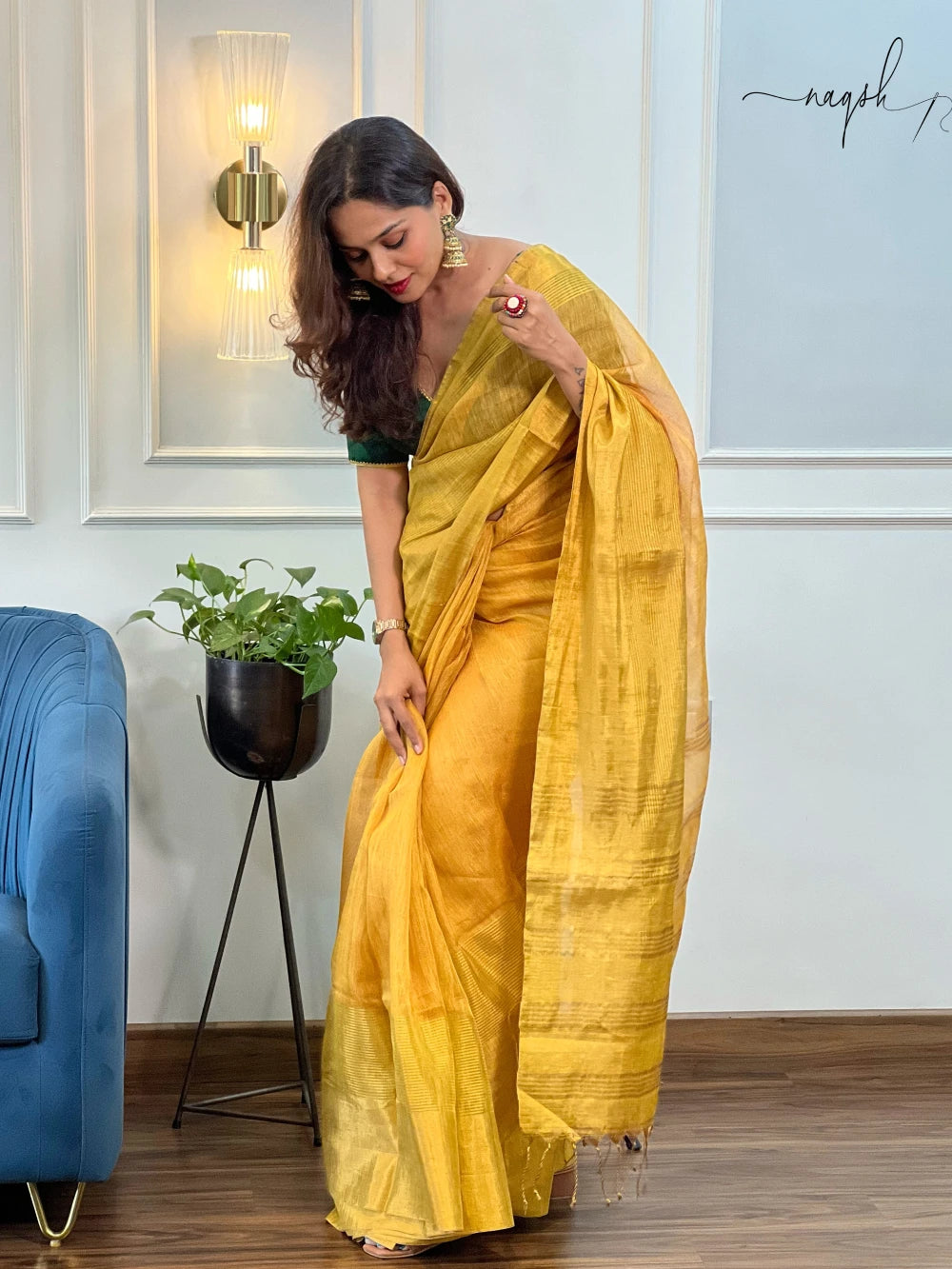 Yellow Tissue Saree