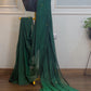 Dark Green Mul Cotton Saree