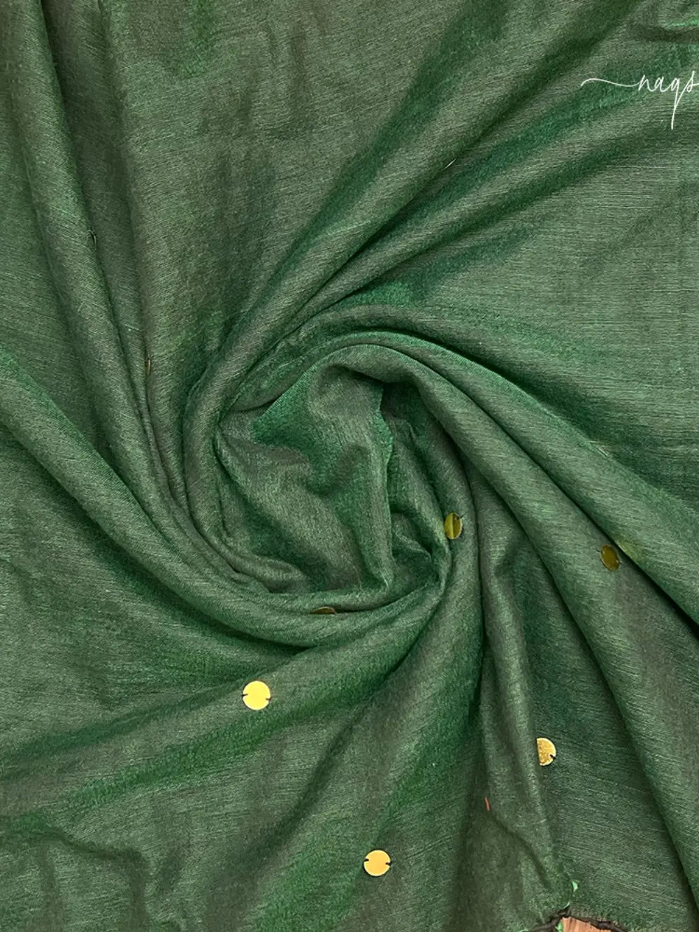 Dark Green Mul Cotton Saree