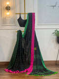 Black Cotton Saree