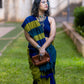 Blue Green Cotton Saree