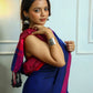 Blue Pink Cotton Saree