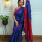 Blue Pink Cotton Saree