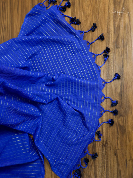 Blue Cotton Saree