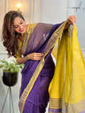 Pure Linen Purple Saree