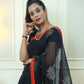 Linen Black Tissue Pallu Saree