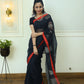 Linen Black Tissue Pallu Saree