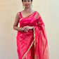 Soft Light Peach Organza Saree