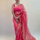 Soft Light Peach Organza Saree