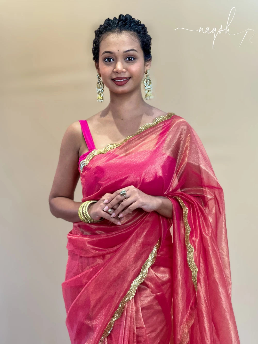 Soft Light Peach Organza Saree