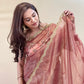 Soft Dark Peach Organza Saree