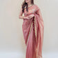 Soft Dark Peach Organza Saree