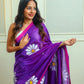 Violet Mul Cotton Saree