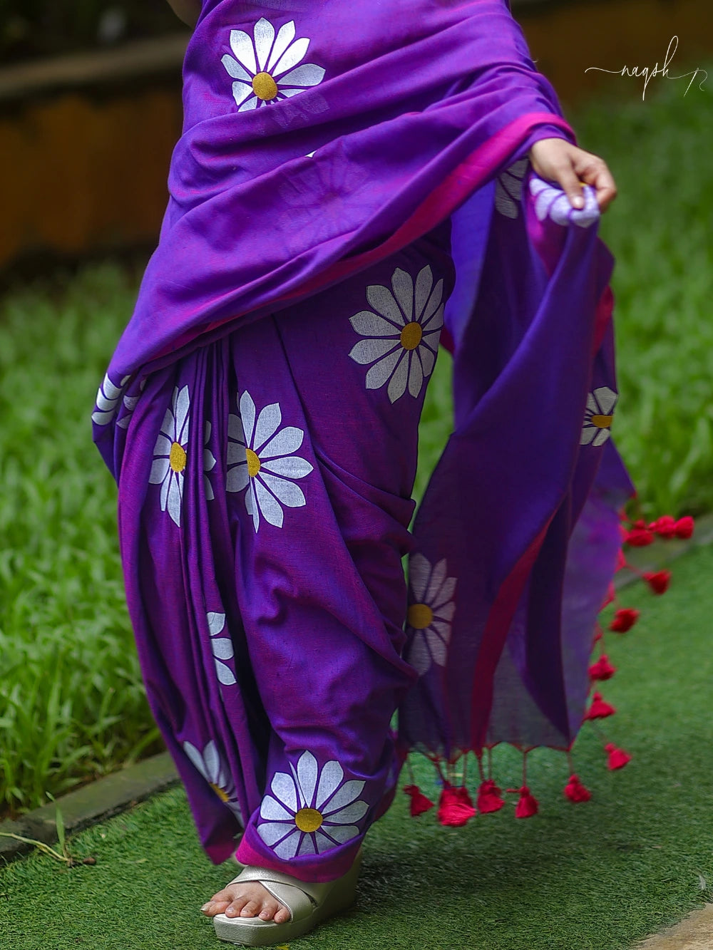 Violet Mul Cotton Saree