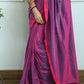 Purple Pink Mul Cotton Saree