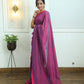 Purple Pink Mul Cotton Saree