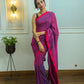 Purple Pink Mul Cotton Saree