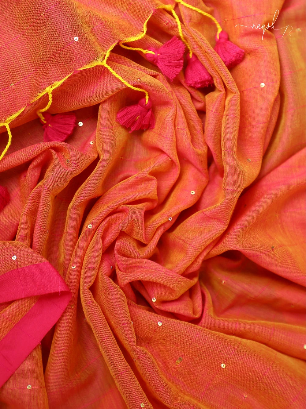 Oranage Mul Cotton Saree