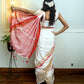 White Red Gold Cotton Saree