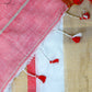 White Red Gold Cotton Saree