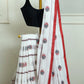 White Red Cotton Saree