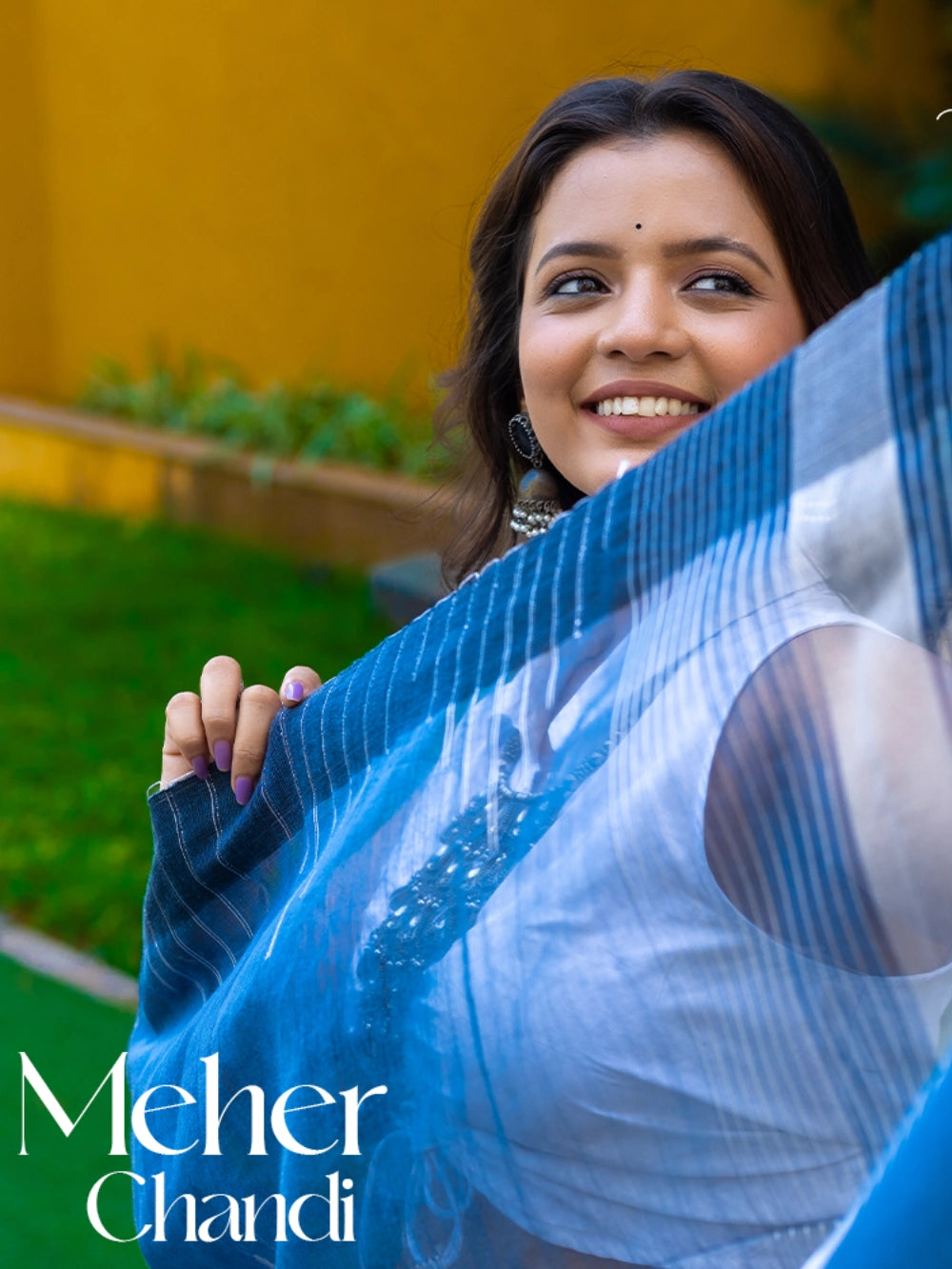 Blue Cotton Silk Saree